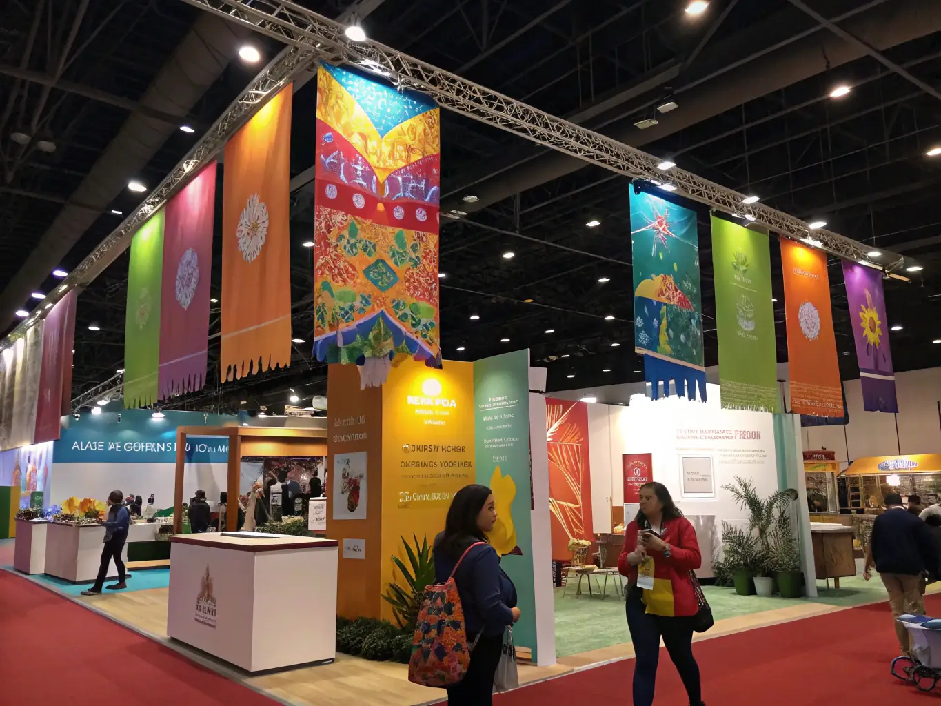 A photograph showcasing the exhibition area at a nougatlab conference, emphasizing the opportunities for networking and business development.